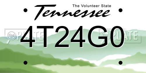 4T24G0 Tennessee License Plate