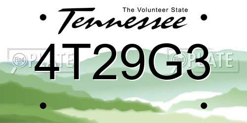 4T29G3 Tennessee License Plate