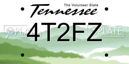 4T2FZ Tennessee License Plate