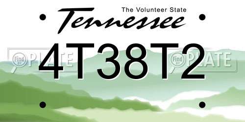 4T38T2 Tennessee License Plate