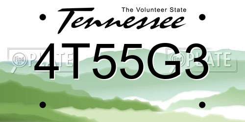 4T55G3 Tennessee License Plate