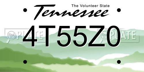 4T55Z0 Tennessee License Plate