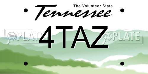 4TAZ Tennessee License Plate