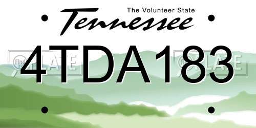 4TDA183 Tennessee License Plate