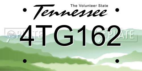 4TG162 Tennessee License Plate