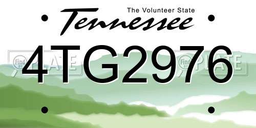 4TG2976 Tennessee License Plate