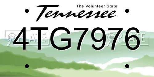 4TG7976 Tennessee License Plate