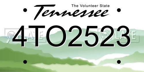 4TO2523 Tennessee License Plate