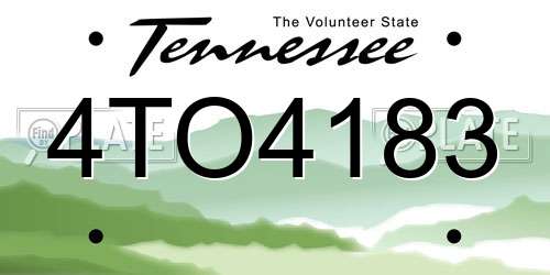 4TO4183 Tennessee License Plate