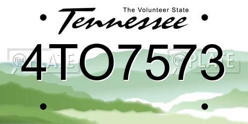4TO7573 Tennessee License Plate