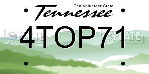 4TOP71 Tennessee License Plate