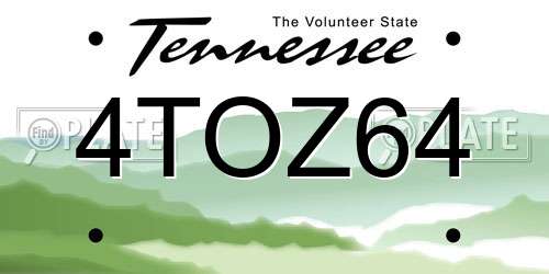 4TOZ64 Tennessee License Plate