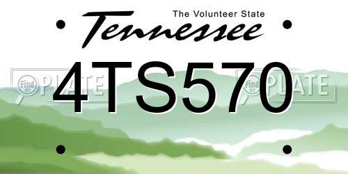 4TS570 Tennessee License Plate