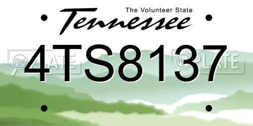 4TS8137 Tennessee License Plate