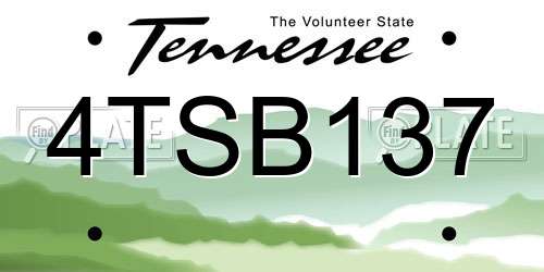 4TSB137 Tennessee License Plate
