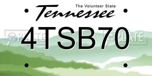 4TSB70 Tennessee License Plate
