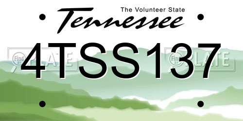 4TSS137 Tennessee License Plate