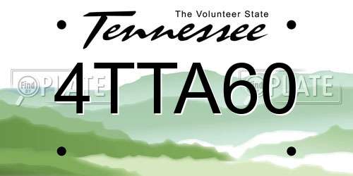 4TTA60 Tennessee License Plate