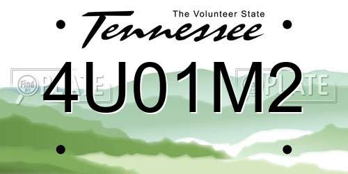 4U01M2 Tennessee License Plate
