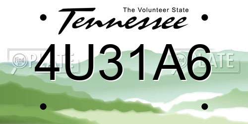 4U31A6 Tennessee License Plate