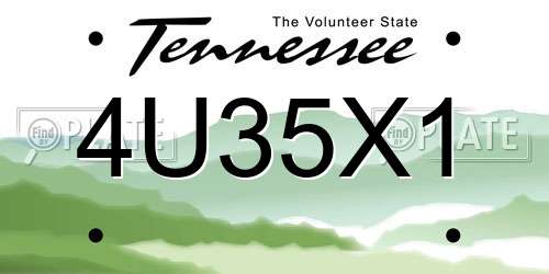 4U35X1 Tennessee License Plate
