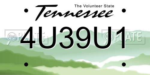 4U39U1 Tennessee License Plate