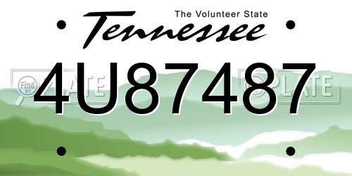 4U87487 Tennessee License Plate