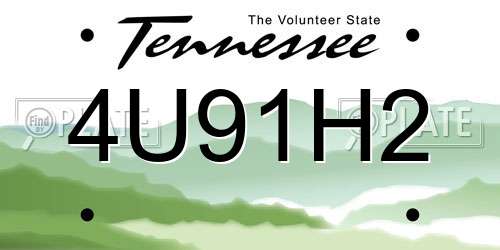 4U91H2 Tennessee License Plate