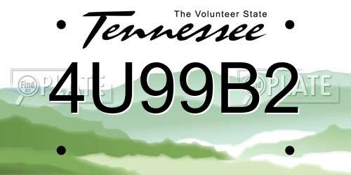 4U99B2 Tennessee License Plate