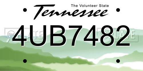 4UB7482 Tennessee License Plate