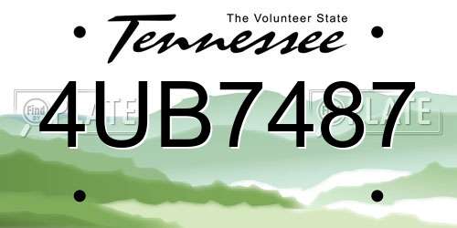 4UB7487 Tennessee License Plate