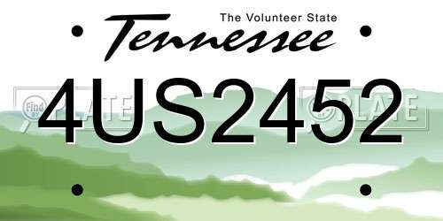 4US2452 Tennessee License Plate
