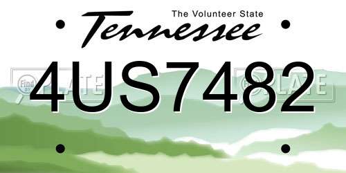 4US7482 Tennessee License Plate