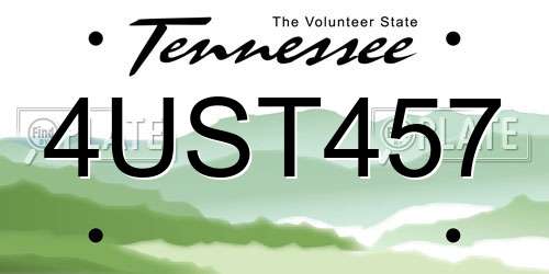 4UST457 Tennessee License Plate