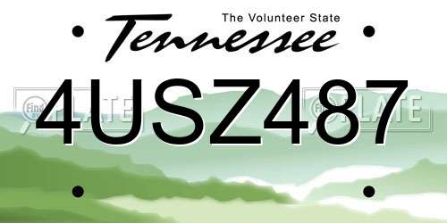 4USZ487 Tennessee License Plate