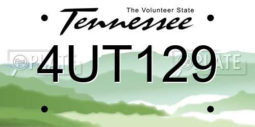 4UT129 Tennessee License Plate
