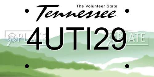 4UTI29 Tennessee License Plate
