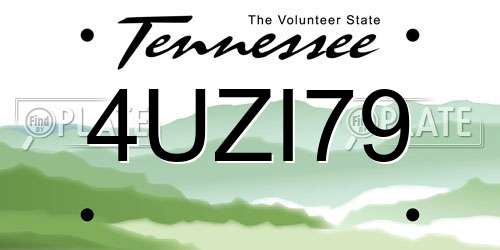 4UZI79 Tennessee License Plate