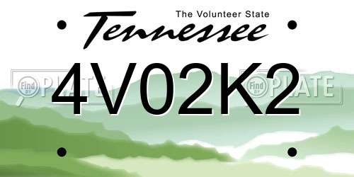 4V02K2 Tennessee License Plate