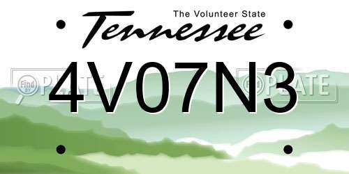 4V07N3 Tennessee License Plate