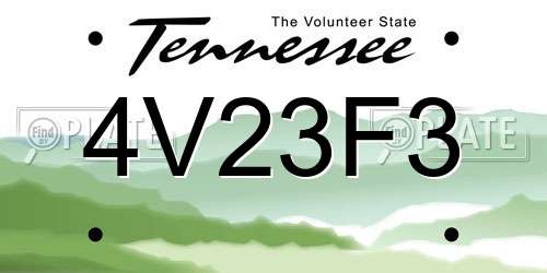 4V23F3 Tennessee License Plate