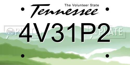 4V31P2 Tennessee License Plate