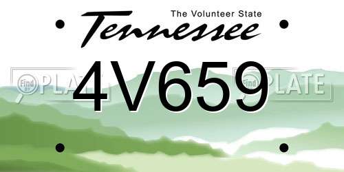 4V659 Tennessee License Plate
