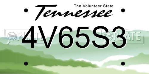 4V65S3 Tennessee License Plate