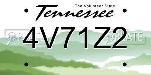 4V71Z2 Tennessee License Plate