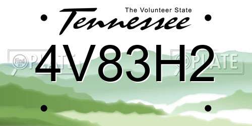 4V83H2 Tennessee License Plate
