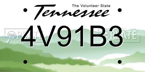 4V91B3 Tennessee License Plate