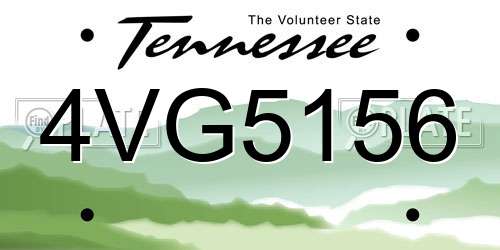 4VG5156 Tennessee License Plate