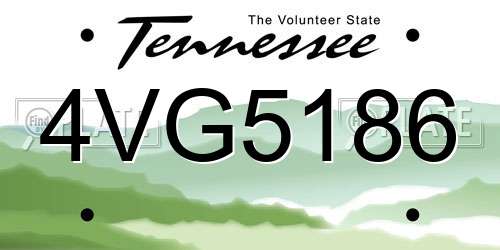 4VG5186 Tennessee License Plate