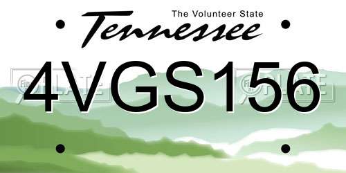 4VGS156 Tennessee License Plate